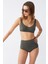 Kadın Basic Haki Pedli Yüksek Bel Bikini Takımı 4