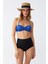Kadın Straplez Mavi Yüksek Bel Bikini Takımı 1
