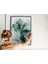 Metal Çerçeveli Gerçek Camlı Tablo - Dijital Baskı - Soyut Zümrüt Çiçeği 2
