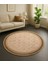 Naturel Daire Yıkanabilir Hasır El Dokuma Halı Yolluk Kilim Daire 1