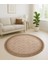 Naturel Daire Yıkanabilir Hasır El Dokuma Halı Yolluk Kilim Daire 1