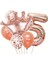 Rose Gold Taçlı 5 Rakam Balon Set 1