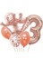 Rose Gold Taçlı 3 Rakam Balon Set 1