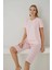 Kadın Süprem Kumaş Kısa Kollu Kapri Pembe Pijama Takımı – 2553 1