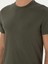 Erkek Haki Slim Fit Bisiklet Yaka Merserize Basic T-Shirt 50305451-VR027 7
