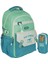 Relaxion Çocuk Yeşil Renkli Kore Tarzı Su Geçirmez Okul Sırt Çantası ve Kalemlik Seti 1
