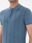 Erkek Indigo Slim Fit Nervürlü Fermuarlı Polo Yaka Triko T-Shirt 50309871-VR028 7