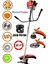 6ın1 6 Parça Fonksiyonlu Kömürsüz Seri Benzinli Yan Tip Tırpan Ot Biçme Tırpanı 20HPX Çelik Motor 2