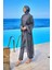 Füme Tül Kimono – Tam Boy Tesettür Plaj Pareosu P2501-5 4