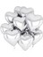 Gümüş Kalp Şekilli Uçan Balon Folyo 10 Adet 1