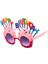 Happy Birthday Yazılı Pembe Fuşya Parti Gözlüğü 1