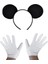 Siyah Mickey Mouse Tacı ve Beyaz Eldiven Seti 1