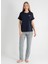 Yuvarlak Yaka Lacivert Pijama Üst 403SIX-1110-054 2