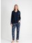 V Yaka Lacivert Pijama Üst 401WON-1110-175 2