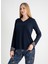 V Yaka Lacivert Pijama Üst 401WON-1110-175 4