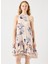O Yaka Desenli Açık Pembe Midi Kadın Elbise Yasserakı Sl Dress 1