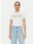 Yuvarlak Yaka Baskılı Beyaz Kadın T-Shirt 78HAHT01 2