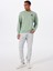 Woven Badge (Lb) Crew Neck Yeşil Bisiklet Yaka Normal Düz Erkek Sweatshırt 2