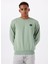 Woven Badge (Lb) Crew Neck Yeşil Bisiklet Yaka Normal Düz Erkek Sweatshırt 3