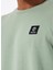 Woven Badge (Lb) Crew Neck Yeşil Bisiklet Yaka Normal Düz Erkek Sweatshırt 4