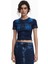 Yüksek Bel Mavi Kadın Denim Etek 25SWFK02 3