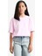 Kız Çocuk Oversize Geniş Kalıp Bisiklet Yaka Basic Düz Kısa Kollu Tişört F8487A825HS 3