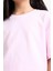 Kız Çocuk Oversize Geniş Kalıp Bisiklet Yaka Basic Düz Kısa Kollu Tişört F8487A825HS 6