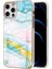 iPhone 12 Pro Max Için Mermer Desen Yumuşak Tpu Tampon Kılıf Kapak Turkuaz (Yurt Dışından) 1
