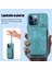iPhone 14 Pro Maks Kart Çanta Tasarım Stand Cover Anti-Fall Pu Deri Kaplamalı Tpu Telefon Kılıfı El ve Omuz Kayış Yeşili (Yurt Dışından) 5