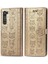 Case Motorola Moto Edge Çevir Cüzdan Kabartmalı Kapak Etui Housse Kedi Köpek Desen - Altın (Yurt Dışından) 3