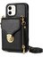 Apple iPhone 11 Pu Deri Kaplamalı Tpu Kart Yuvası Telefon Kılıf Stand Crossbody Fermuar Kapak Black (Yurt Dışından) 1