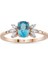 Hazine Blue Topaz Pırlanta 14 Ayar Rose Gold Kadın Altın Yüzük 1