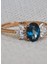 Hazine Blue Topaz Pırlanta 14 Ayar Rose Gold Kadın Altın Yüzük 2