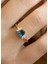Hazine Blue Topaz Pırlanta 14 Ayar Rose Gold Kadın Altın Yüzük 3