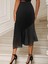 Kadın Yüksek Bel Asimetrik Detaylı Ithal Krep Etek 3