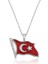 Gümüş Türk Bayrağı Bayan Kolye 1
