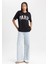 Oversize Fit Bisiklet Yaka Kısa Kollu Pamuk TIŞÖRT B0661AX23SM 2