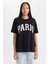 Oversize Fit Bisiklet Yaka Kısa Kollu Pamuk TIŞÖRT B0661AX23SM 3