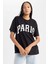 Oversize Fit Bisiklet Yaka Kısa Kollu Pamuk TIŞÖRT B0661AX23SM 4