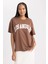 Oversize Fit Bisiklet Yaka Kısa Kollu %100 Pamuk Tişört B0661AX23SM 1