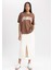 Oversize Fit Bisiklet Yaka Kısa Kollu %100 Pamuk Tişört B0661AX23SM 2