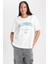 Oversize Fit Bisiklet Yaka Kısa Kollu %100 Pamuk Tişört B0661AXNS 1