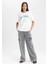 Oversize Fit Bisiklet Yaka Kısa Kollu %100 Pamuk Tişört B0661AXNS 2