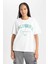 Oversize Fit Bisiklet Yaka Kısa Kollu %100 Pamuk Tişört B0661AXNS 3