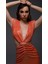 Turuncu Payetli Cut Out Detaylı Mini Elbise 6