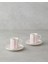 Serenade Bone Porselen 4 Parça 2 Kişilik Kahve Fincan Takımı 90 ml Pembe - Gold 1
