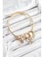 316L Çelik Beyaz Zirkon Taşlı Kelebek Model Gold Renk Charm Bileklik 1