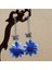 El Yapımı Batik (Shibori) Küpeler - Doğal Mavi Renk, Benzersiz Etnik Motifler (Yurt Dışından) 1