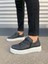 Siyah Beyaz Bold Bağcıklı Cilt Erkek Günlük Sneaker Ayakkabı 2