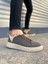 Kahve Krem Flex Bağcıklı Keten Kumaş Erkek Günlük Sneaker Ayakkabı 1